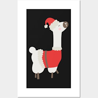 Christmas llama Posters and Art